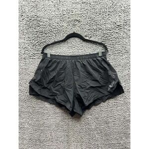 Soar Running Elastic Waist Lightweight Split Shorts Black Mens Size XL